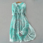 Elegant Women French Style Shirt Long Dresses Slim Fit Lapel Button Up Summer Dress With Linner Female Boho Beach Party Sundress